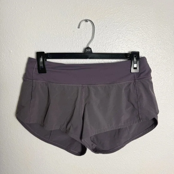 Lululemon Speed Up Low Rise Running Shorts Purple Plum Womens Size 8 - Picture 2 of 7